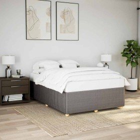 Cama sin colchón tela gris taupe 140x200 cm en Camas y somieres | Comprar online en Foro24