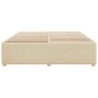Cama sin colchón tela color crema 200x200 cm