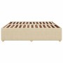 Cama sin colchón tela color crema 200x200 cm