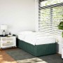 Estructura de cama sin colchón terciopelo verde oscuro 80x200cm