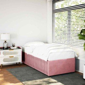Estructura de cama sin colchón terciopelo rosa 80x200 cm en Camas y somieres | Comprar online en Foro24