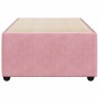 Estructura de cama sin colchón terciopelo rosa 80x200 cm