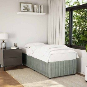 Estructura de cama sin colchón terciopelo gris claro 90x190 cm en Camas y somieres | Comprar online en Foro24