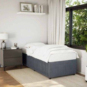 Estructura de cama sin colchón terciopelo gris oscuro 90x200 cm en Camas y somieres | Comprar online en Foro24