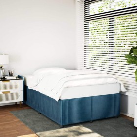 Estructura de cama de terciopelo azul 120x200 cm