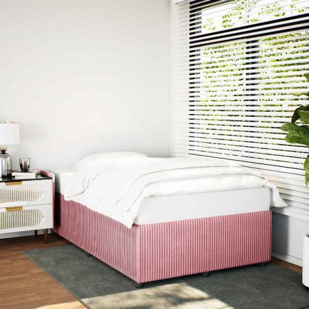 Estructura de cama sin colchón terciopelo rosa 120x200 cm