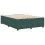 Estructura cama sin colchón terciopelo verde oscuro 140x190 cm