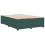 Estructura cama sin colchón terciopelo verde oscuro 140x200 cm