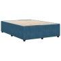 Estructura de cama de terciopelo azul 140x200 cm