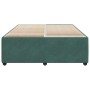 Estructura cama sin colchón terciopelo verde oscuro 160x200 cm