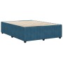 Estructura de cama de terciopelo azul 160x200 cm