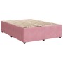 Estructura de cama sin colchón terciopelo rosa 160x200 cm