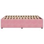 Estructura de cama sin colchón terciopelo rosa 160x200 cm