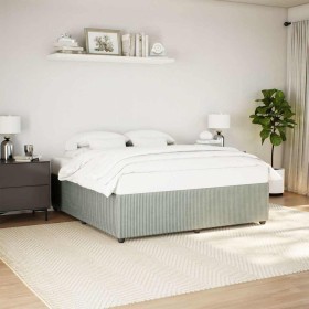 Estructura de cama sin colchón terciopelo gris claro 180x200 cm