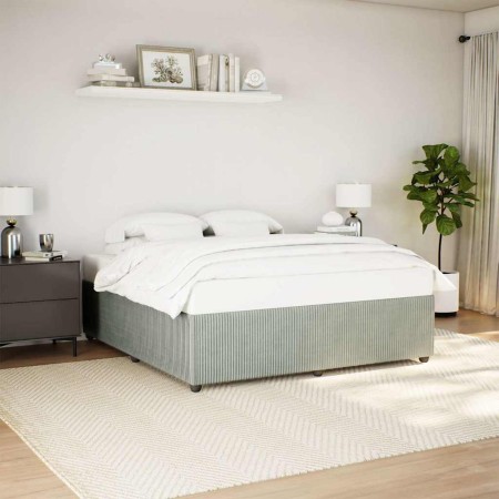 Estructura de cama sin colchón terciopelo gris claro 180x200 cm