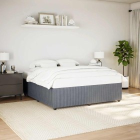 Estructura de cama sin colchón terciopelo gris oscuro 180x200cm