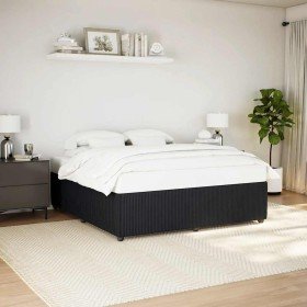 Estructura de cama sin colchón terciopelo negro 180x200 cm en Camas y somieres | Comprar online en Foro24