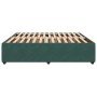 Estructura cama sin colchón terciopelo verde oscuro 200x200 cm