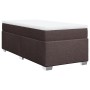 Cama box spring con colchón tela marrón oscuro 80x200 cm en Camas y somieres | Comprar online en Foro24