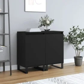 Sideboards 2 pcs black engineered wood 40x35x70 cm by vidaXL, Sideboards - Ref: Foro24-831071, Price: 74,52 €, Discount: %