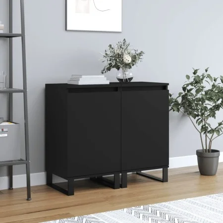 Sideboards 2 pcs black engineered wood 40x35x70 cm by vidaXL, Sideboards - Ref: Foro24-831071, Price: 74,52 €, Discount: %