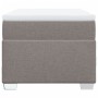 Cama box spring con colchón tela gris taupe 80x200 cm