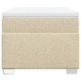 Cama box spring con colchón tela color crema 80x200 cm