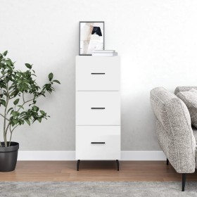 Aparador de madera contrachapada blanco brillante 34,5x34x90 cm de vidaXL, Aparadores - Ref: Foro24-828622, Precio: 80,07 €, ...
