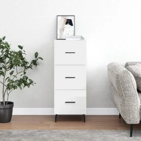 Hochglanzweißes Sperrholz-Sideboard 34,5 x 34 x 90 cm von vidaXL, Sideboards - Ref: Foro24-828622, Preis: 78,81 €, Rabatt: %