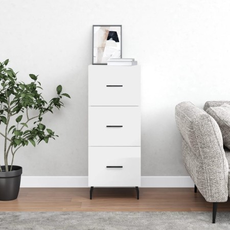 Hochglanzweißes Sperrholz-Sideboard 34,5 x 34 x 90 cm von vidaXL, Sideboards - Ref: Foro24-828622, Preis: 80,07 €, Rabatt: %