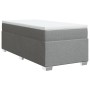 Cama box spring con colchón tela gris claro 90x190 cm