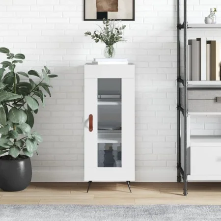 Hochglanzweißes Sperrholz-Sideboard 34,5 x 34 x 90 cm von vidaXL, Sideboards - Ref: Foro24-828766, Preis: 62,15 €, Rabatt: %