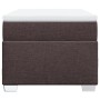 Cama box spring con colchón tela marrón oscuro 90x200 cm