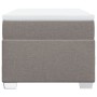Cama box spring con colchón tela gris taupe 90x200 cm