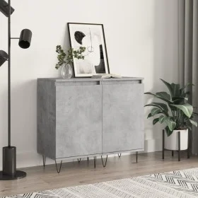Aparadores 2 uds madera de ingeniería gris hormigón 40x35x70 cm de vidaXL, Aparadores - Ref: Foro24-831061, Precio: 60,34 €, ...