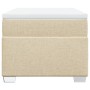Cama box spring con colchón tela color crema 100x200 cm