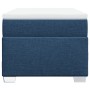 Cama box spring con colchón tela azul 100x200 cm