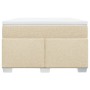 Cama box spring con colchón tela color crema 120x190 cm