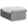 Cama box spring con colchón tela gris claro 120x200 cm
