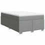 Cama box spring con colchón tela gris claro 120x200 cm