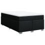 Cama box spring con colchón tela negro 120x200 cm