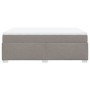 Cama box spring con colchón tela gris taupe 140x190 cm