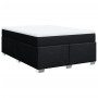 Cama box spring con colchón tela negro 140x200 cm