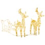 Reno y trineo adorno navideño 160 LEDs acrílico 130 cm