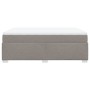 Cama box spring con colchón tela gris taupe 140x200 cm