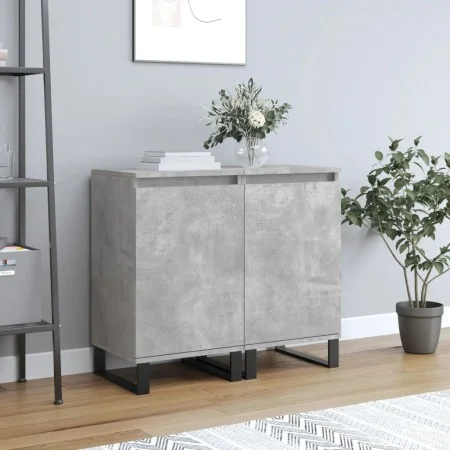 Aparadores 2 uds madera de ingeniería gris hormigón 40x35x70 cm de vidaXL, Aparadores - Ref: Foro24-831077, Precio: 96,98 €, ...