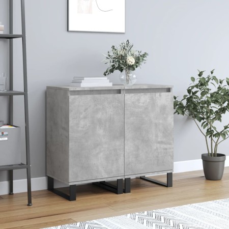 Sideboards 2 pcs concrete gray engineered wood 40x35x70 cm by vidaXL, Sideboards - Ref: Foro24-831077, Price: 98,19 €, Discou...
