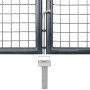 Puerta de jardín de malla antracita 300x125 cm de acero