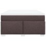Cama box spring con colchón tela marrón oscuro 160x200 cm
