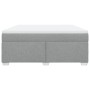 Cama box spring con colchón tela gris claro 180x200 cm